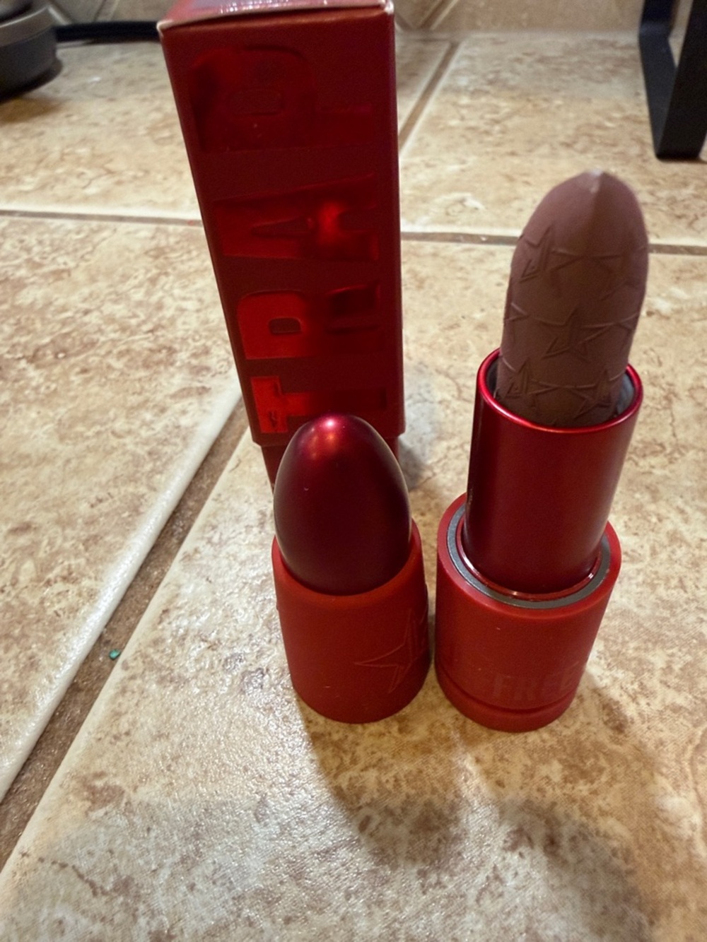 Jeffrey Star NIPNeutral Mauve Matte Lipstick in Red Metal Case
